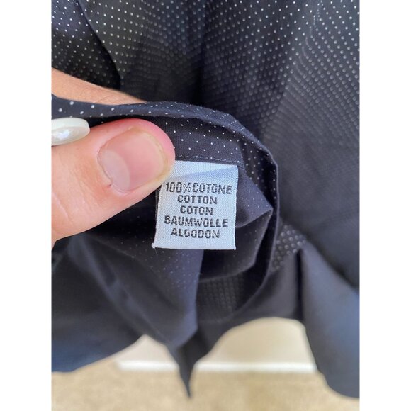 Culturata Mens Black Polka Dot Short Sleeve Button-Up Shirt Size XL Italy Cotton - Picture 5 of 7